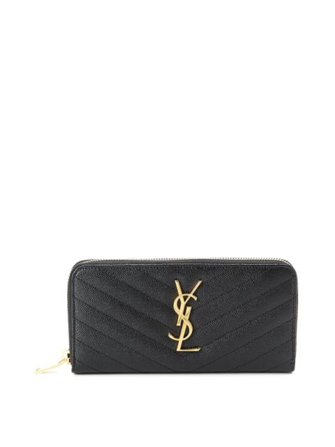 SAINT LAURENT Saint Laurent Monogram Matelasse Leather Zip Around Wallet