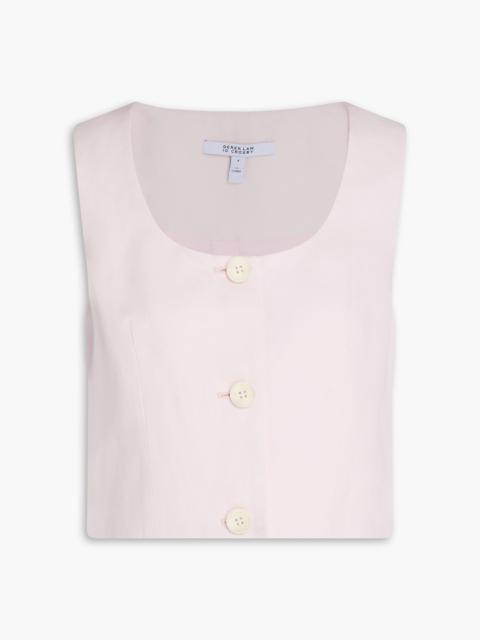 DEREK LAM 10 CROSBY Leo cropped linen and Lyocell-blend twill vest