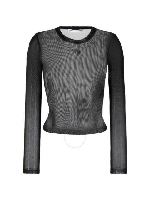 alexanderwang.t T by Alexander Wang Ladies Evening Haze Semi-Sheer Mesh Top