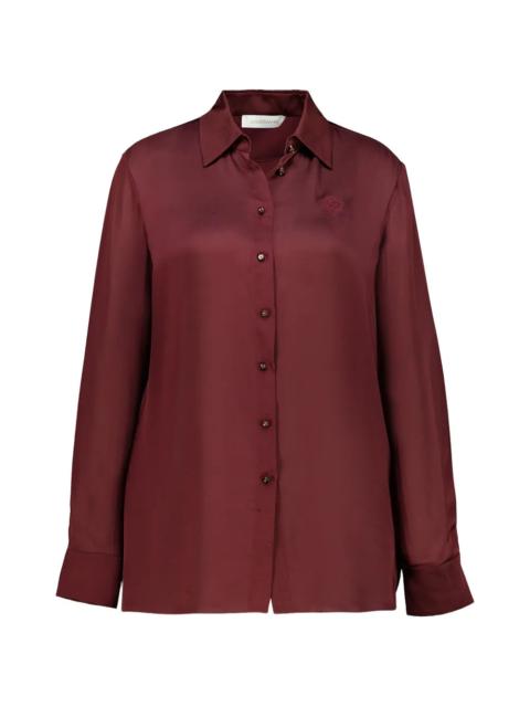 Zimmermann Luna Satin Shirt in Wine