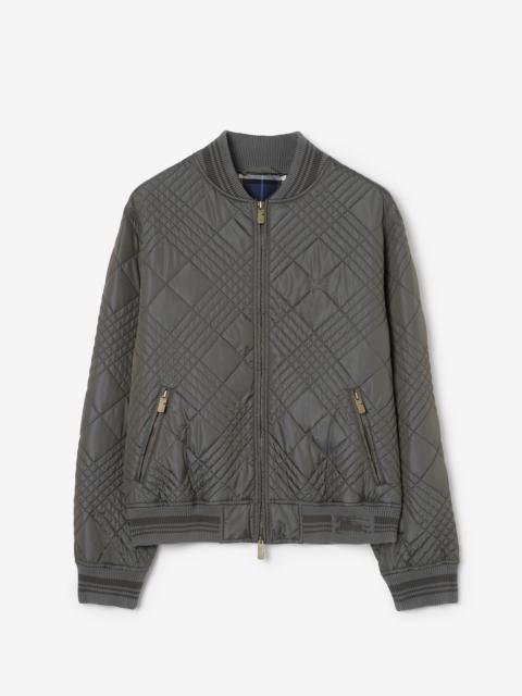 Burberry Micro Check-stitch Nylon Blend Bomber Jacket