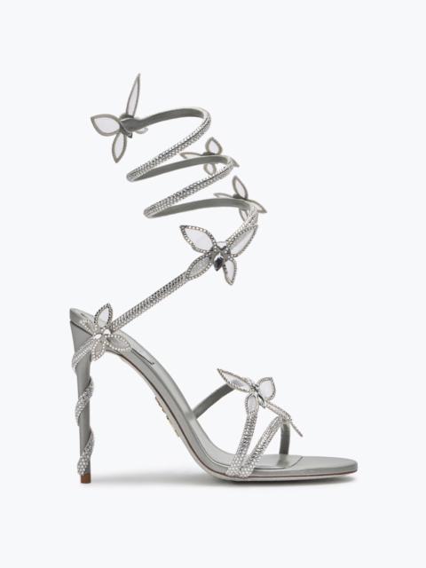 RENE CAOVILLA Margot Silver Sandal With Butterflies And Crystals 105