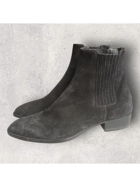 SAINT LAURENT SLP Peck 30 Black Suede Chelsea Boots