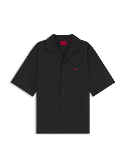 HUGO OVERSIZED-FIT SHIRT IN PAPER-TOUCH COTTON