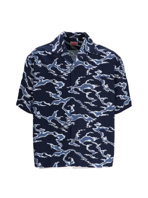 KENZO Kenzo Ocean Camo Hawaiian Short Sleeve Shirt