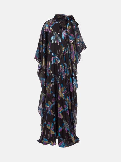 Taller Marmo Stevie tie-neck silk-blend lamé kaftan
