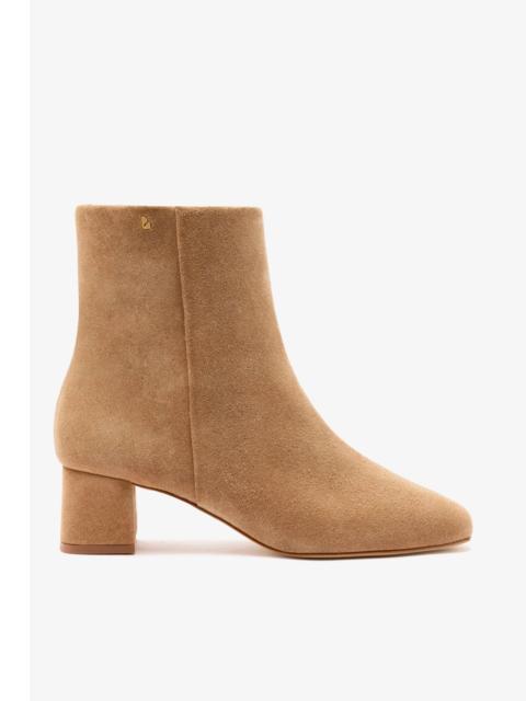 Larroudé Mini Edie Boot In Peanut Suede