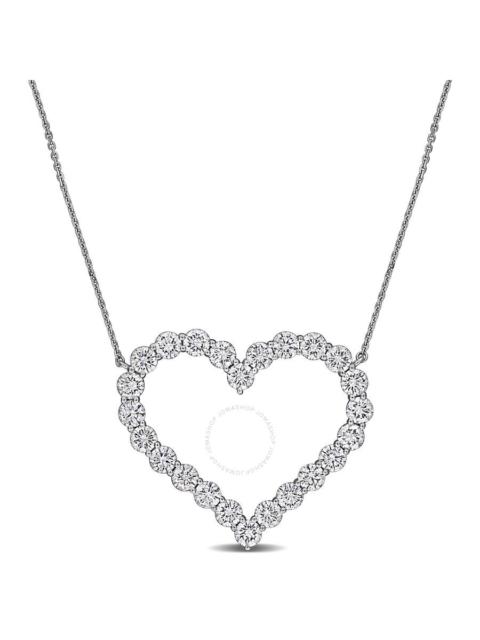 Other Designers Created Forever 4 4/5ct TW Lab-Grown Diamond Open Heart Necklace in 14k White Gold - 17 in