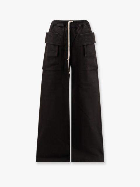 Rick Owens DRKSHDW Drkshdw Creatch Wide Cargo Drawstring Cotton Trousers