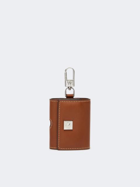 Max Mara Leather earphone pouch - AMBER BROWN
