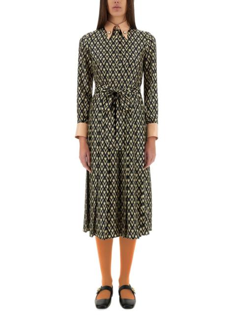 Valentino Women "Toute La V" Twill Midi Dress