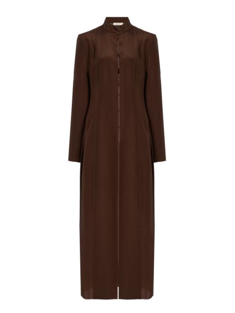 COLLEEN ALLEN Exclusive Long Silk Jacket brown