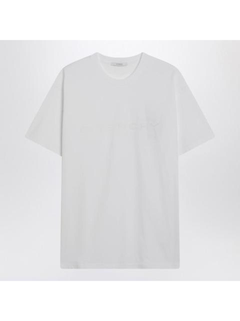 Givenchy Givenchy White Cotton And Silk T-Shirt With Jacquard Logo Men