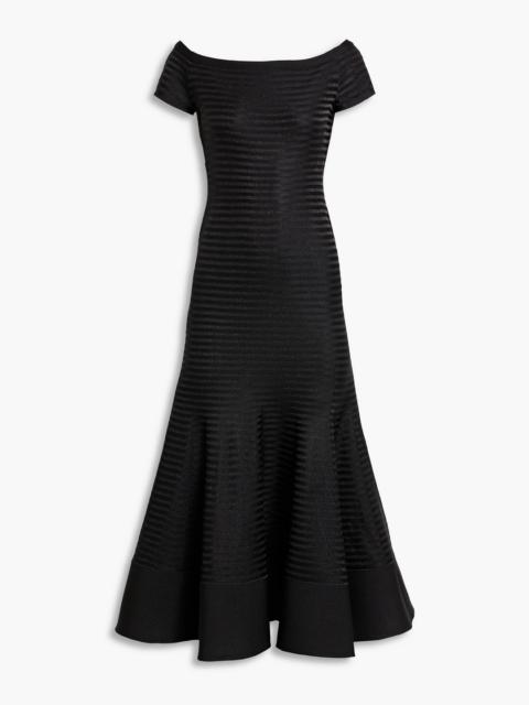 CAROLINA HERRERA Striped jacquard-knit midi dress