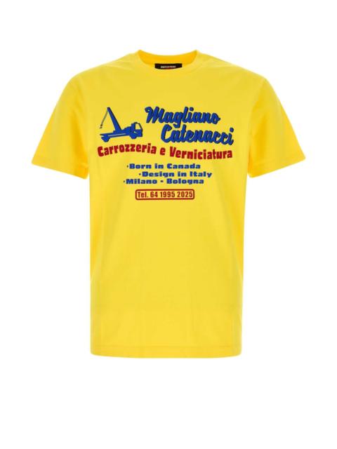 DSQUARED2 Dsquared Men Yellow Cotton Dsquared X Magliano T-Shirt