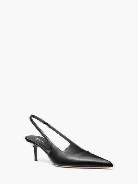 MICHAEL KORS Emma Leather Slingback Pump