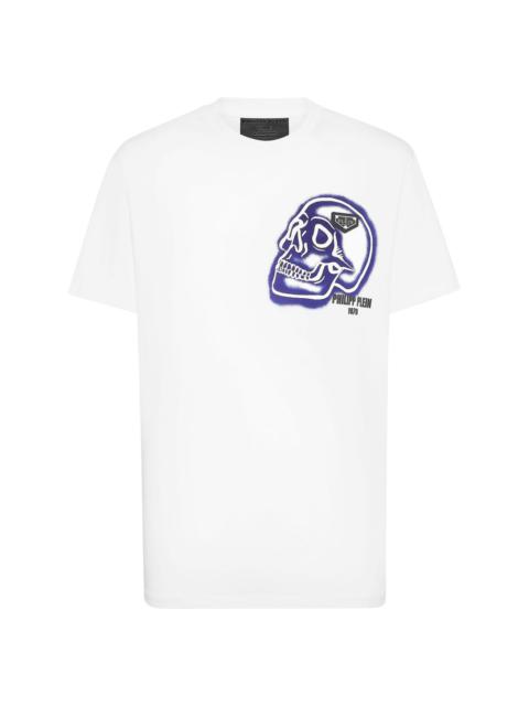 Skull-print round-neck T-shirt
