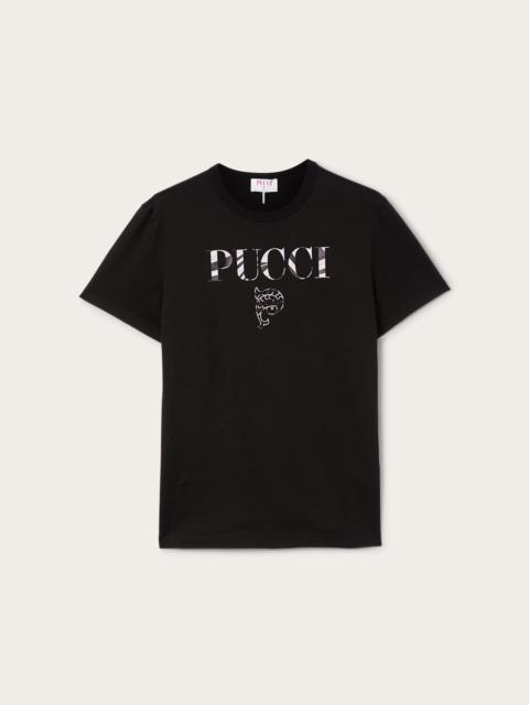 PUCCI COTTON T-SHIRT WITH PUCCI LOGO