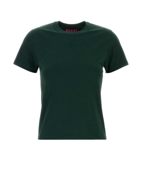 GUCCI Gucci Women Bottle Green Cotton T-Shirt