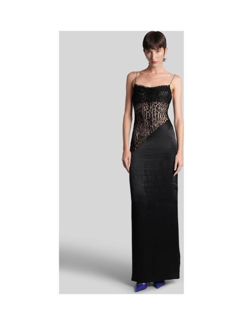 Balmain Long Dress In Black Viscose
