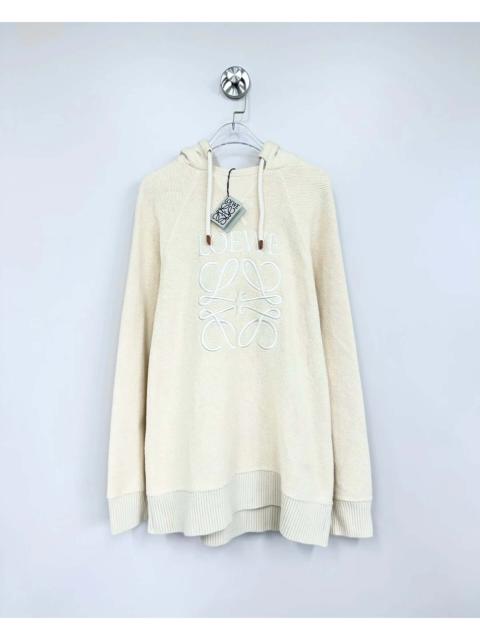 Loewe Loewe off-white hooded sweatshirt with embroidered logo lettering.