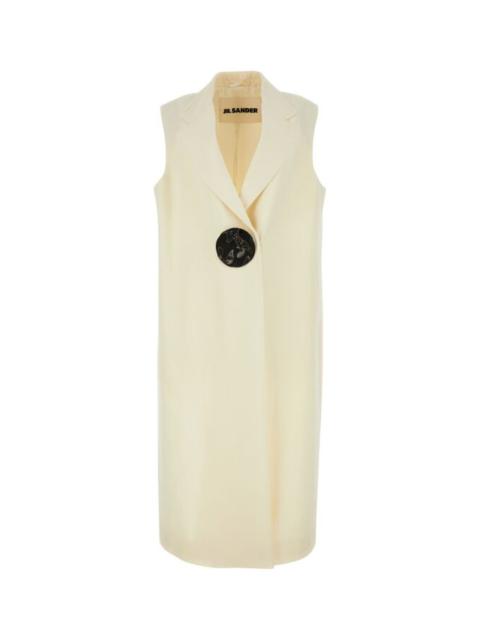 ジャケット JIL SANDER Ivory Viscose Blend Vest Jil Sander Women's Ivory Viscose Blend Vest In White | ModeSens