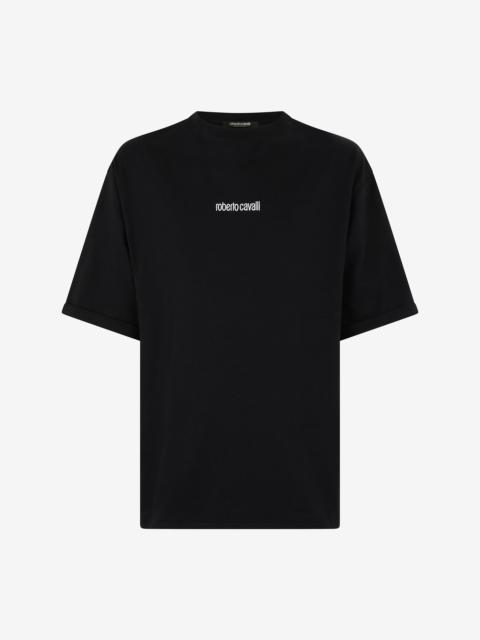 Roberto Cavalli Cotton T-Shirt With Tigers And Logo