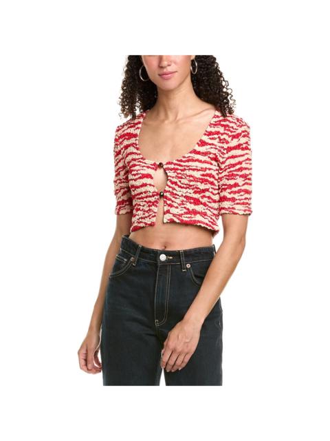 GANNI GANNI Printed Light Georgette Cropped Blouse