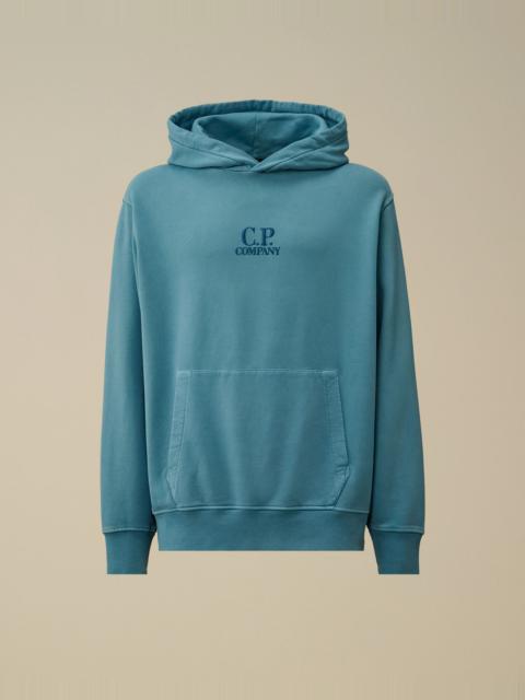 C.P. Company Brushed and Emerized Diagonal Fleece Hooded Logo Sweatshirt