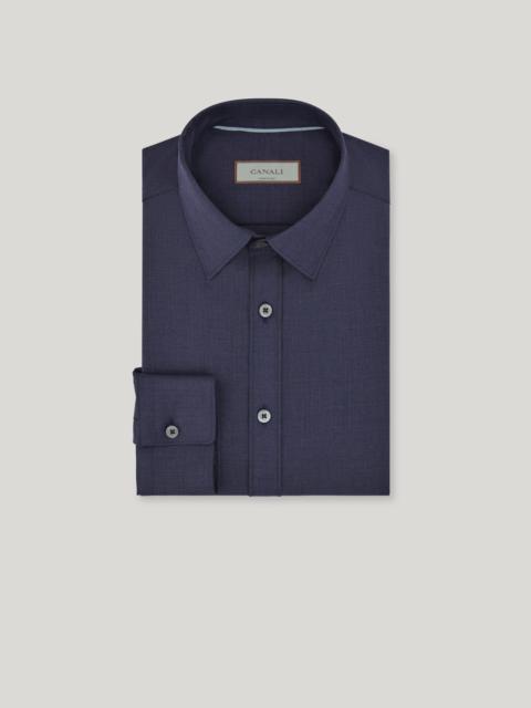 Canali CASUAL REGULAR FIT IMPECCABILE NAVY BLUE WOOL SHIRT