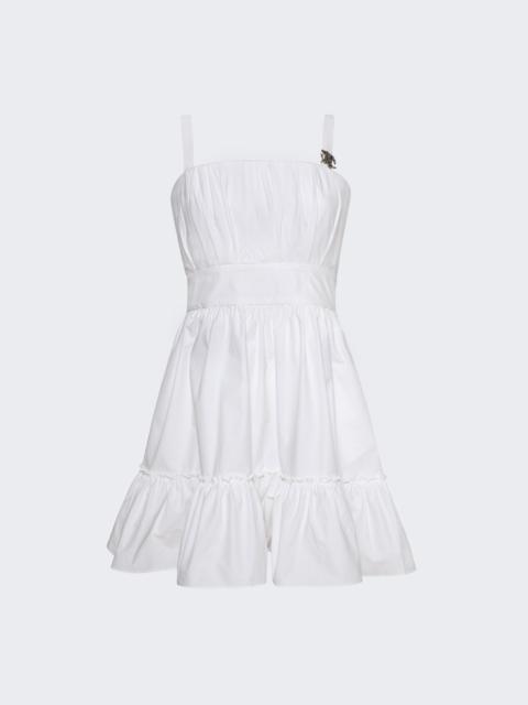 Roberto Cavalli Dress With Metallic Mirror Snake Monogram White