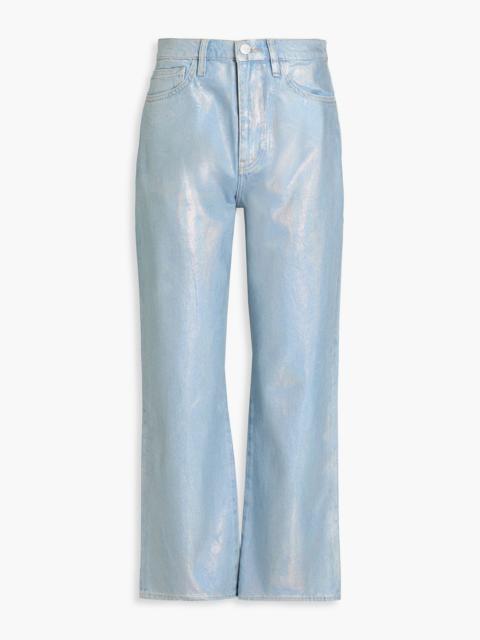 FRAME Le Jane Crop iridescent-effect high-rise straight-leg jeans
