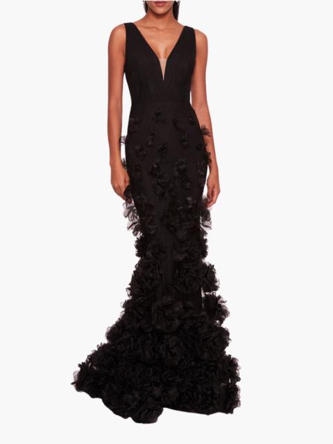 Marchesa TULLE ROSETTE GOWN