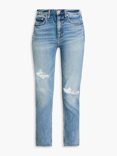rag & bone Wren cropped distressed high-rise slim-leg jeans