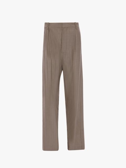 Victoria Beckham Pleated Waist Trouser In Limestone