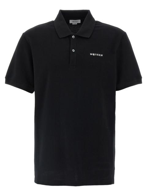 Alexander McQueen Mcqueen Men Logo Embroidery Polo Shirt