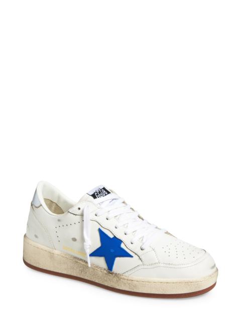 Golden Goose Golden Goose Ball Star Low Top Sneaker in Optic White/Blue/Silver at Nordstrom