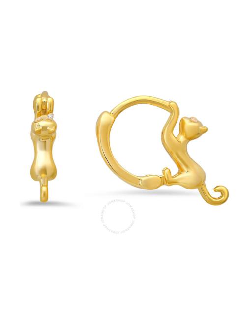 Kylie Harper - Kylie Harper 14k Gold Over Silver Kitty Cat Hoop Earrings