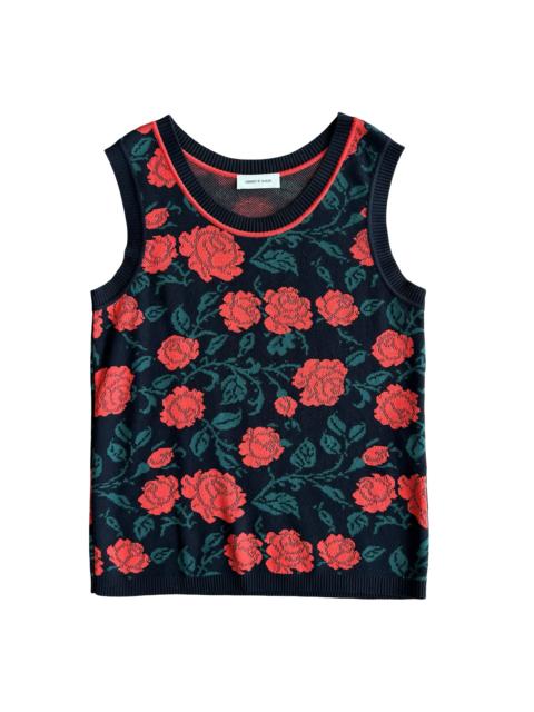 Other Designers Ernest W Baker Knitted Rose Vest SZ M