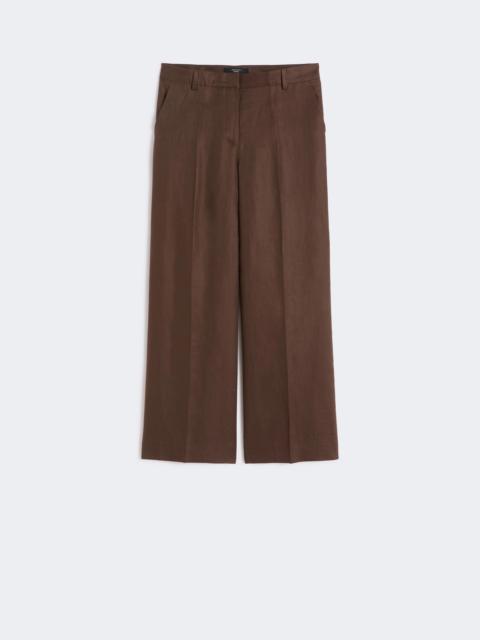 WEEKEND Max Mara Linen canvas trousers - CHOCOLATE