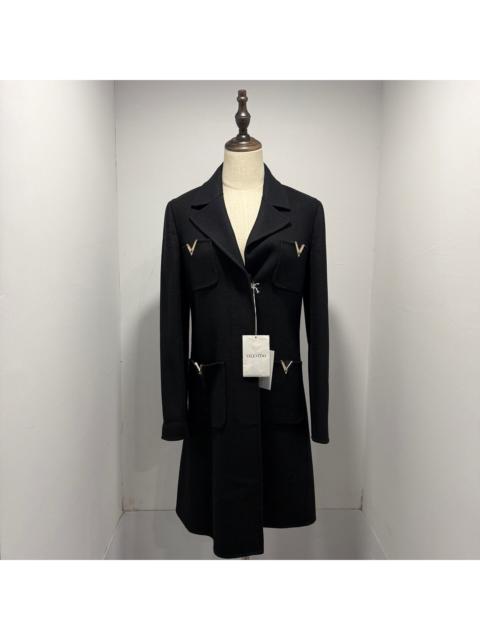 Valentino Valentino V-Neck Wool Coat