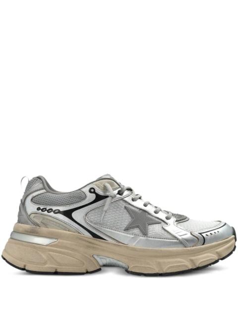 Golden Goose Golden Goose Men Lightstar Laminated Leather And Mesh Sneakers