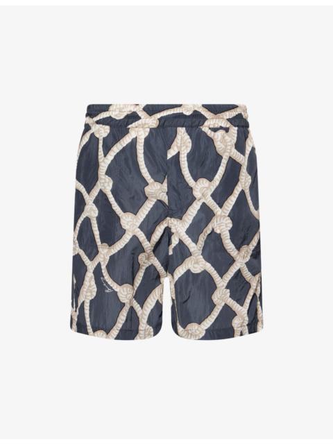 Burberry Graphic-Print Logo-Print Woven Shorts