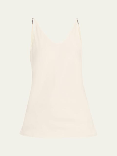 Brunello Cucinelli Silk Cowl-Backless Camisole Top