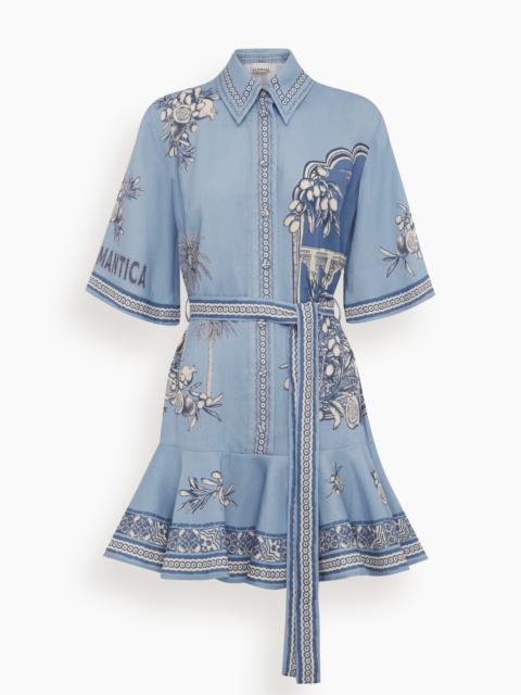 ALÉMAIS Villa Romantica Mini Dress in Blue