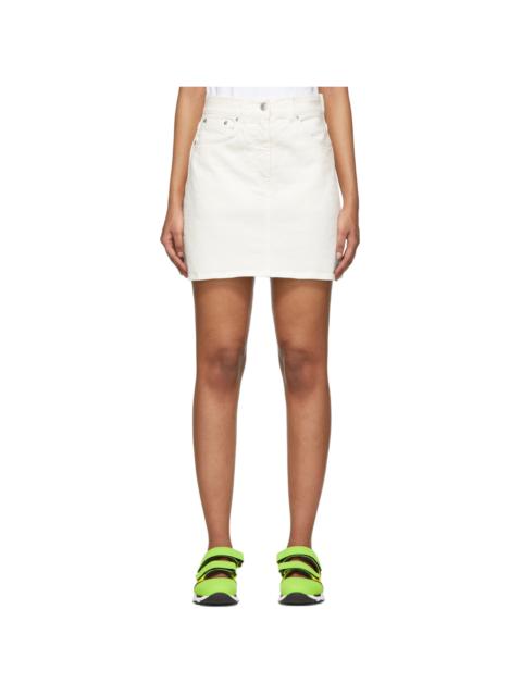 MSGM White Contrast Logo Miniskirt