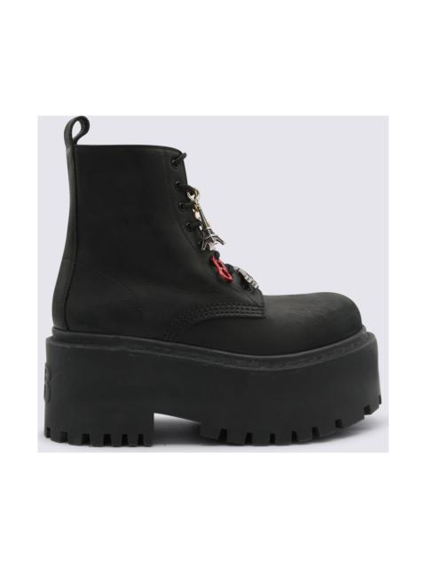 BALENCIAGA Black Leather Strike Boots