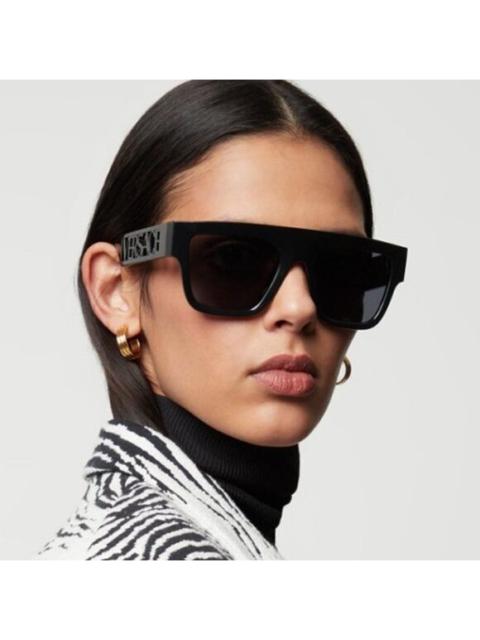 VERSACE NEW Versace VE4430U GB1/87 Black Dark Grey Frame Logo Square Men Sunglasses