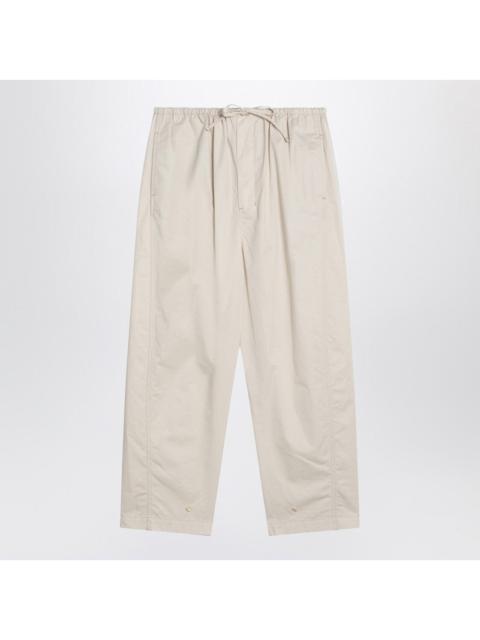Lemaire Lemaire Cream Drawstring Pants In Cotton Men