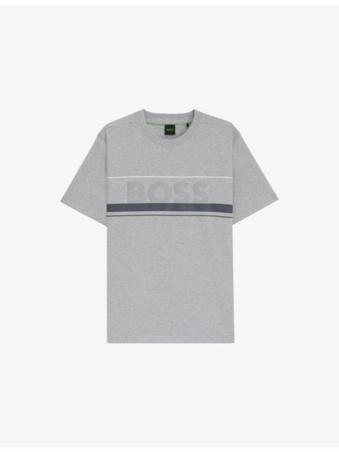 BOSS Brand-Print Short-Sleeve Cotton T-Shirt